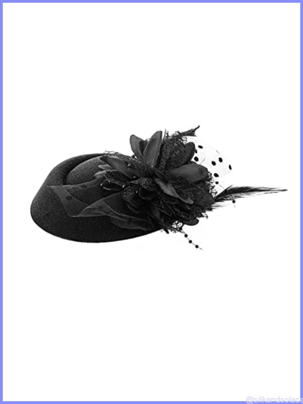 Vintage Pillbox Hat with Veil Fascinator Headband Floral Feather Mesh Women's